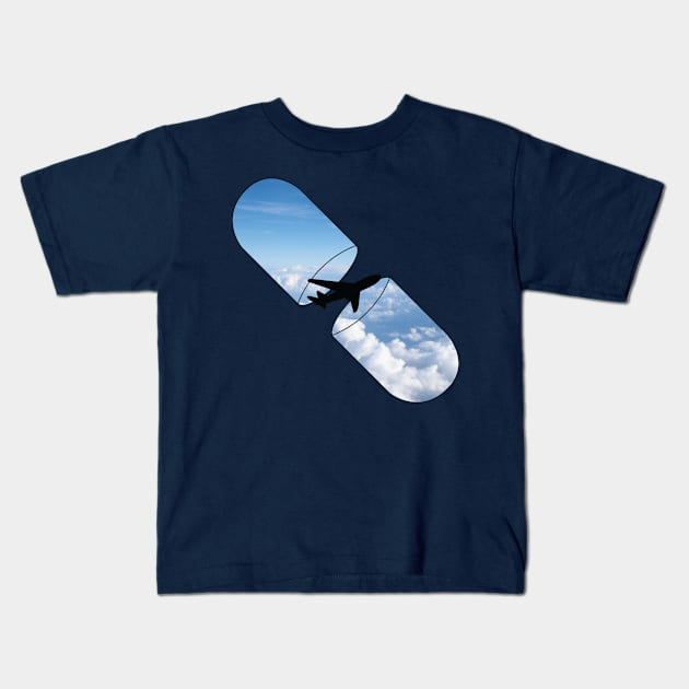 Aviation Pill with Airplane inside Kids T-Shirt by Avion